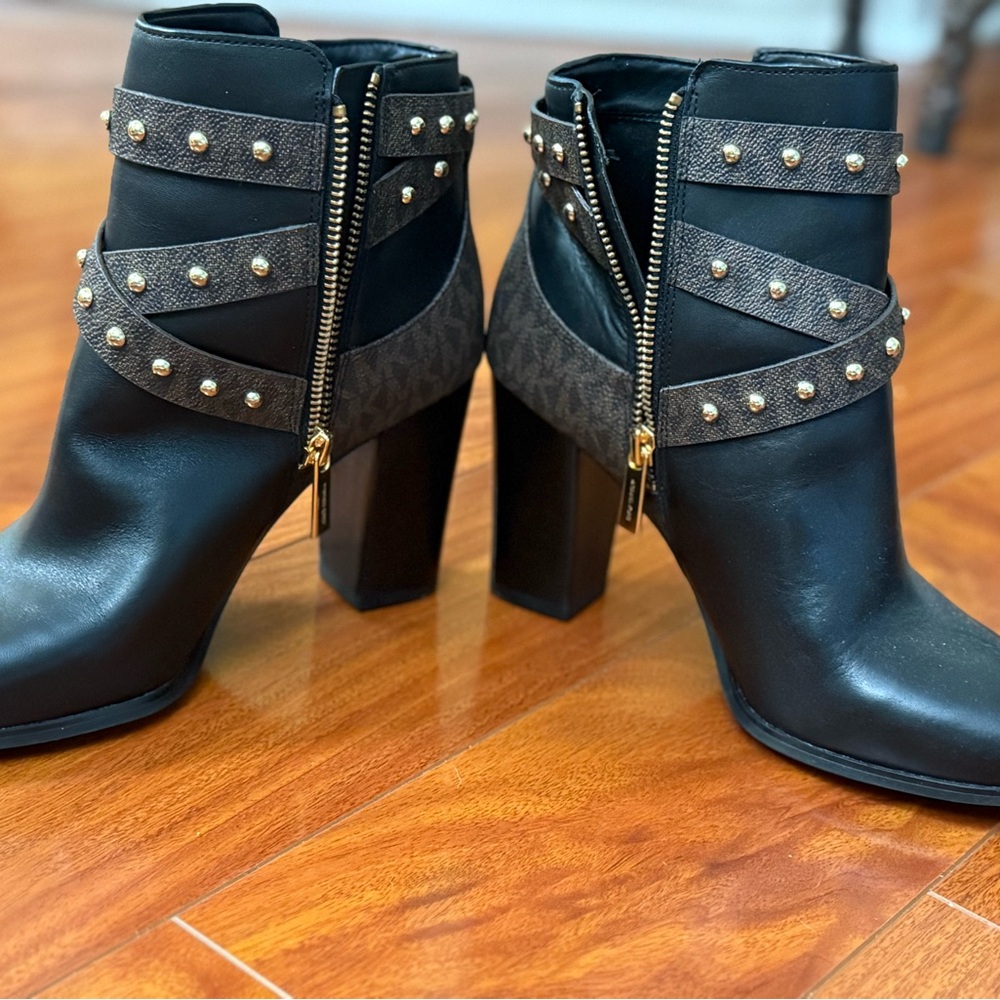 Michael Kors Studded Black Ankle Boots